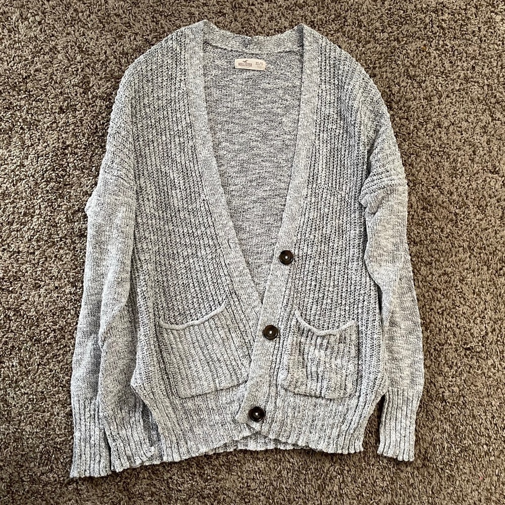 Marled Gray Cardigan Sweater